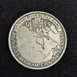 19.4g Silver 925 1939 Canada George VI & Elizabeth Royal Visit Commemorative